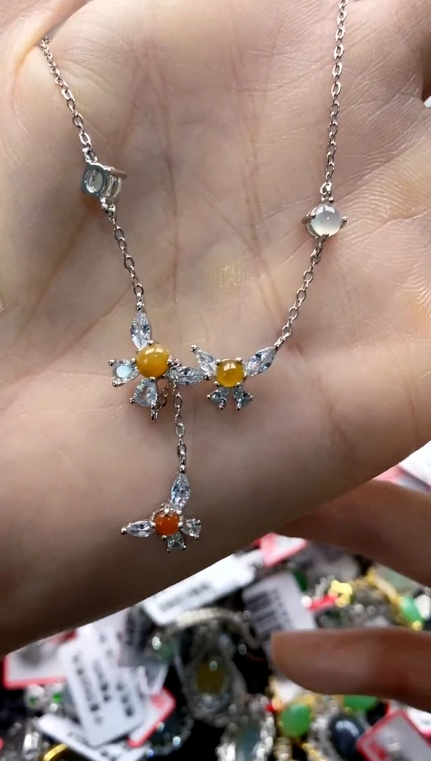 翡翠戒指银S925镶嵌33333---3