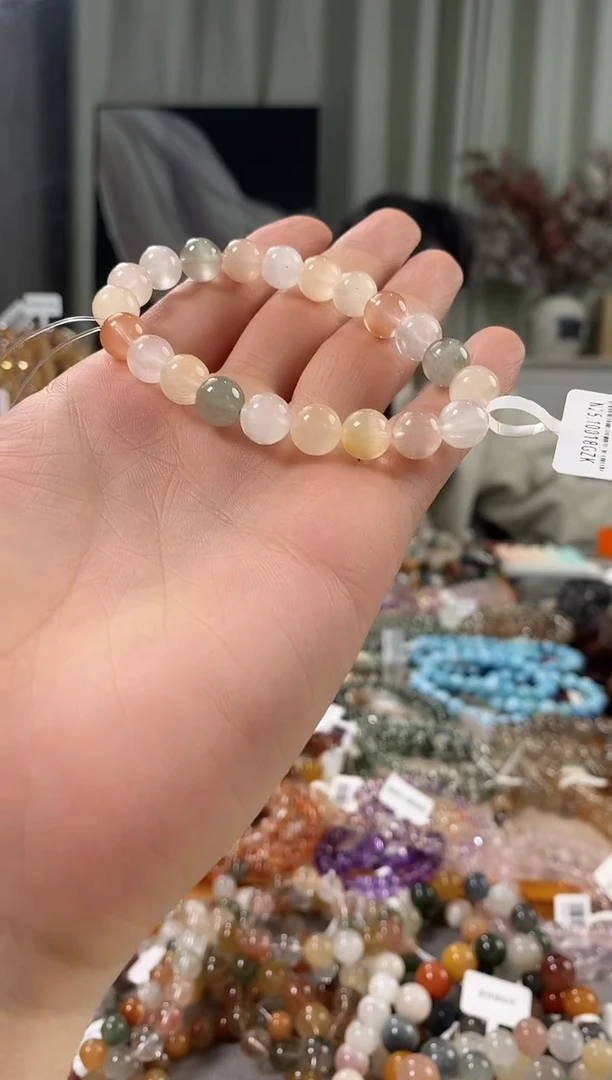 未镶嵌手链水晶彩兔毛