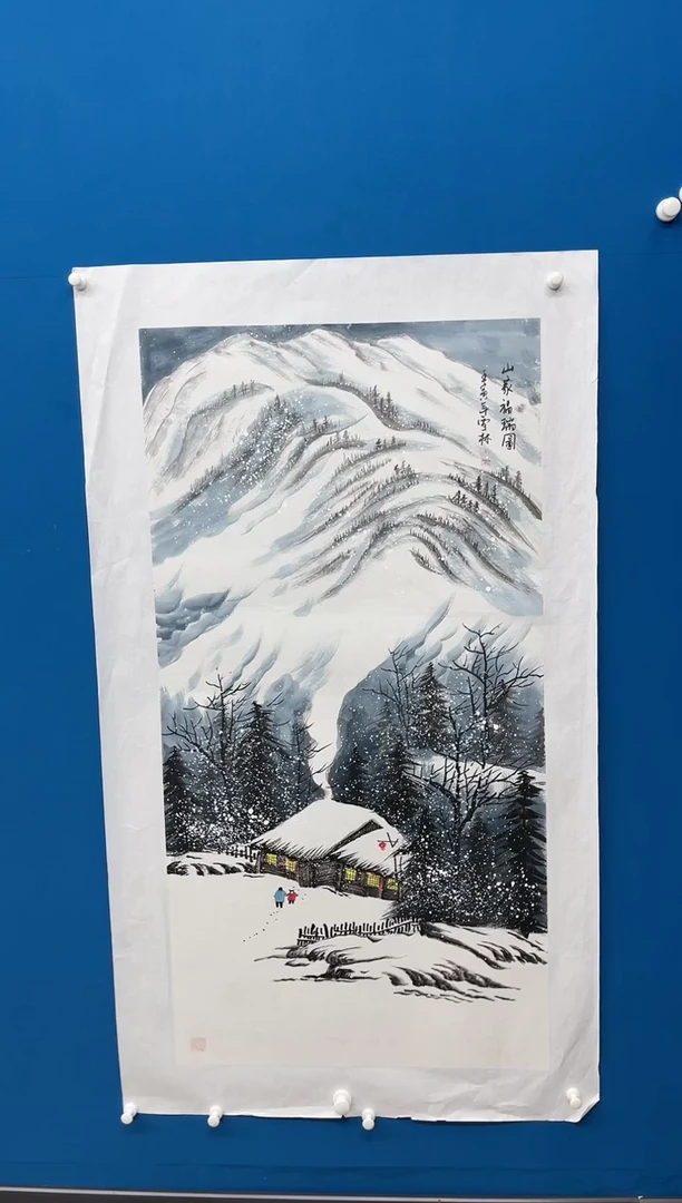 【闪购商品】国画张-金色华章原作雪景/无框/W带画册