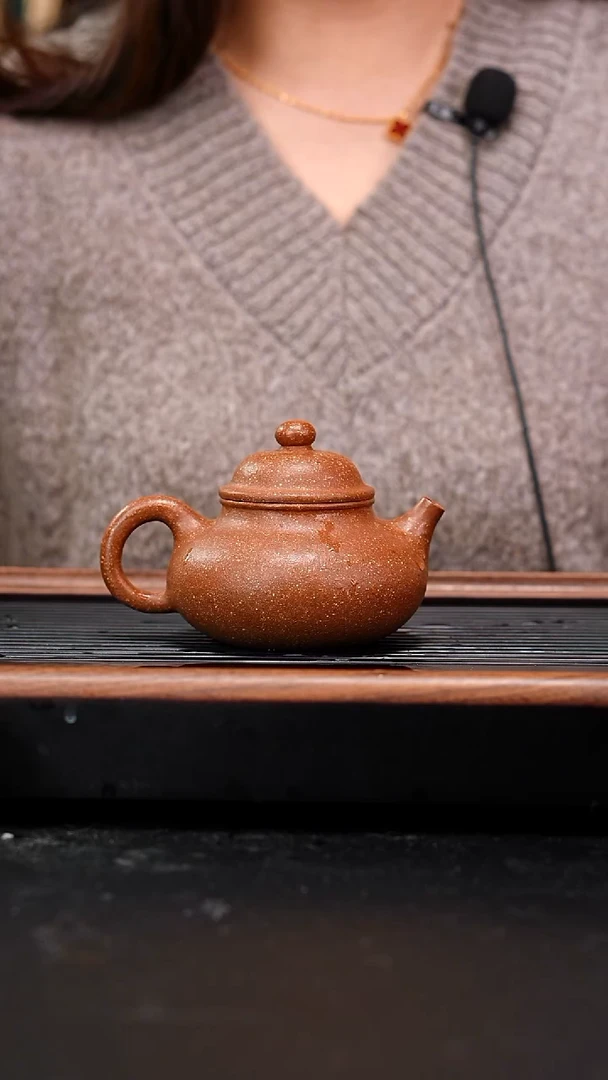 茶壶紫砂红朱段粗砂容天200