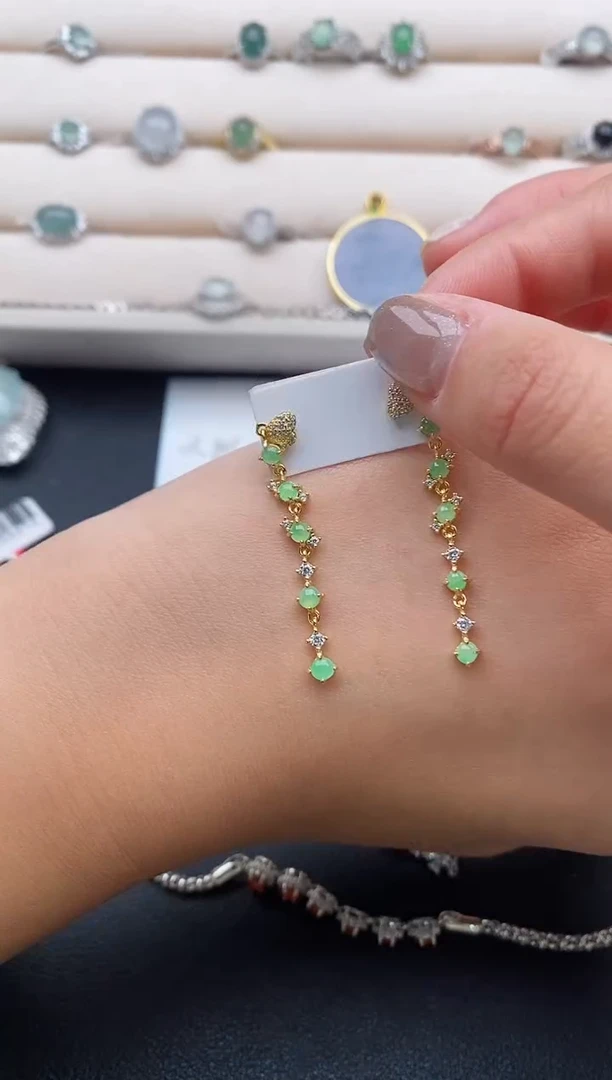 银S925镶嵌戒指翡翠22222+7