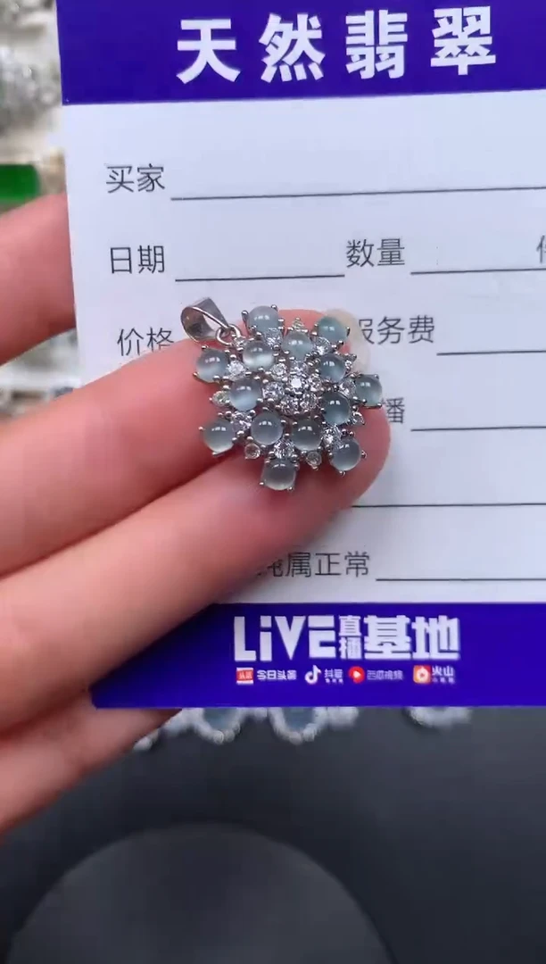 颈饰银S925镶嵌翡翠115