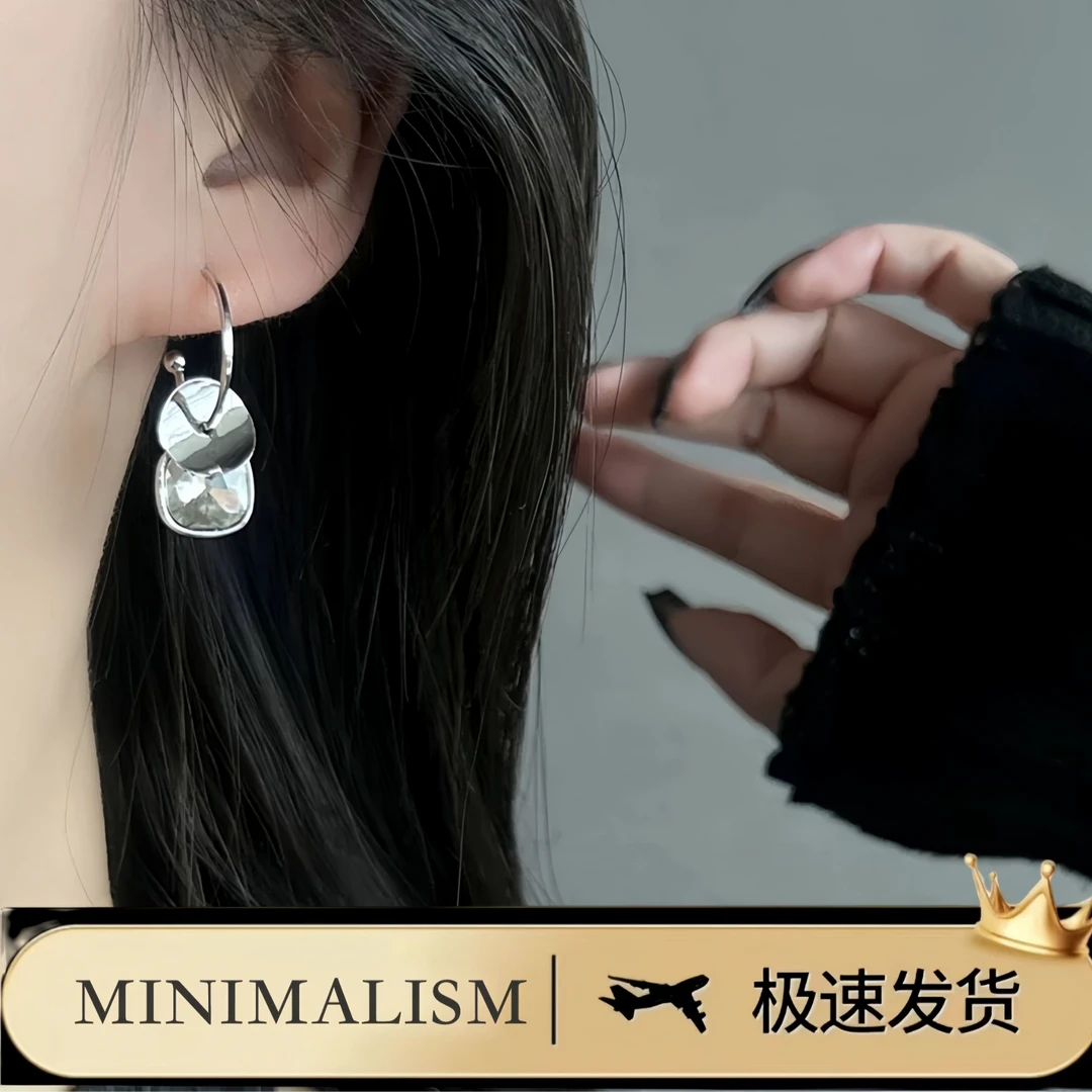 铜合金耳饰 925银针「今日清未」可拆卸~一款四戴小冰块耳圈S-079