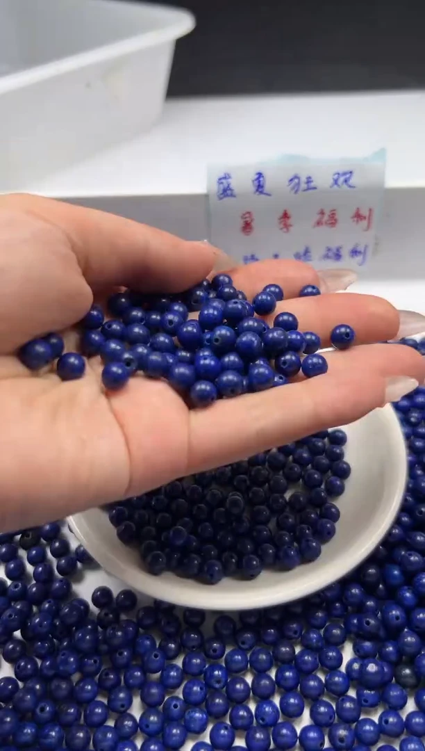 玛瑙/玉髓颈饰未镶嵌w241青*金石6mm*30颗