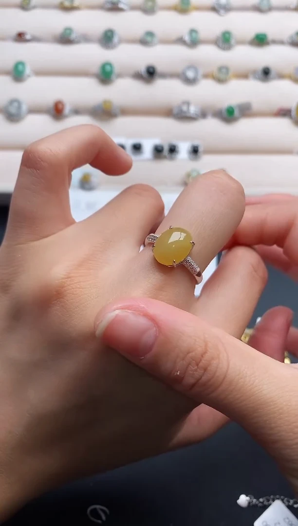 银S925镶嵌戒指翡翠555555+5