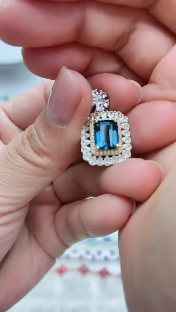 银S925镶嵌托帕石吊坠351ZB1120产品一个（多样性）