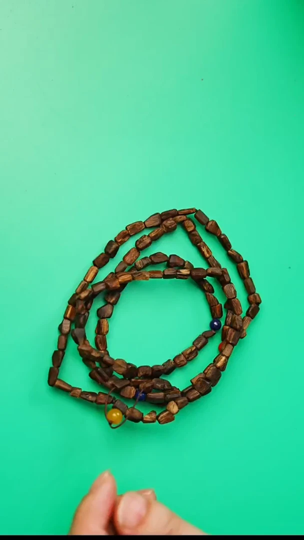 沉香手串越南黑棋沉水随形多圈4mm  3125