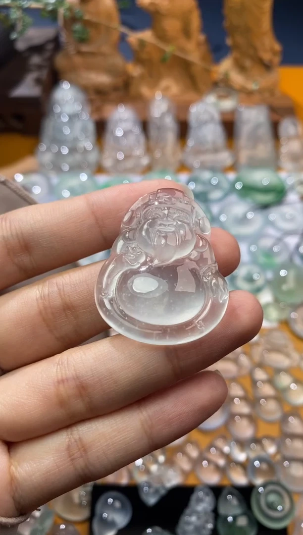 【闪购商品】定制翡翠未镶嵌财神37*29.8*7.0