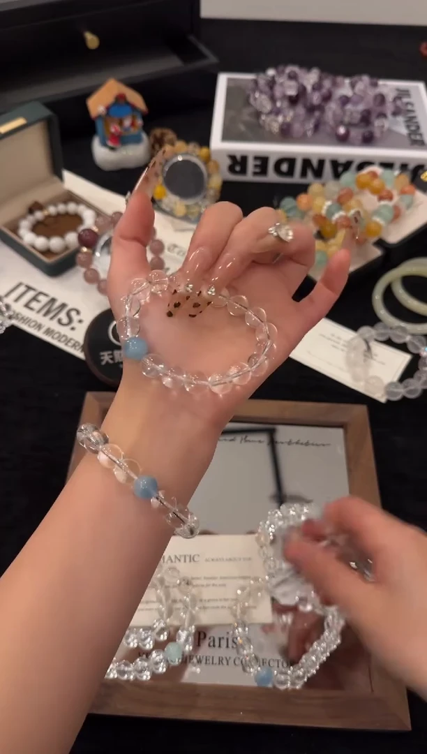 未镶嵌手链水晶白水晶x2979
