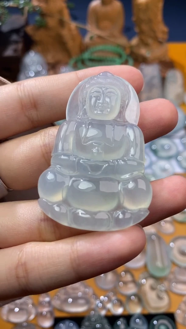 【闪购商品】定制翡翠未镶嵌观音52.4*35.3*6.7