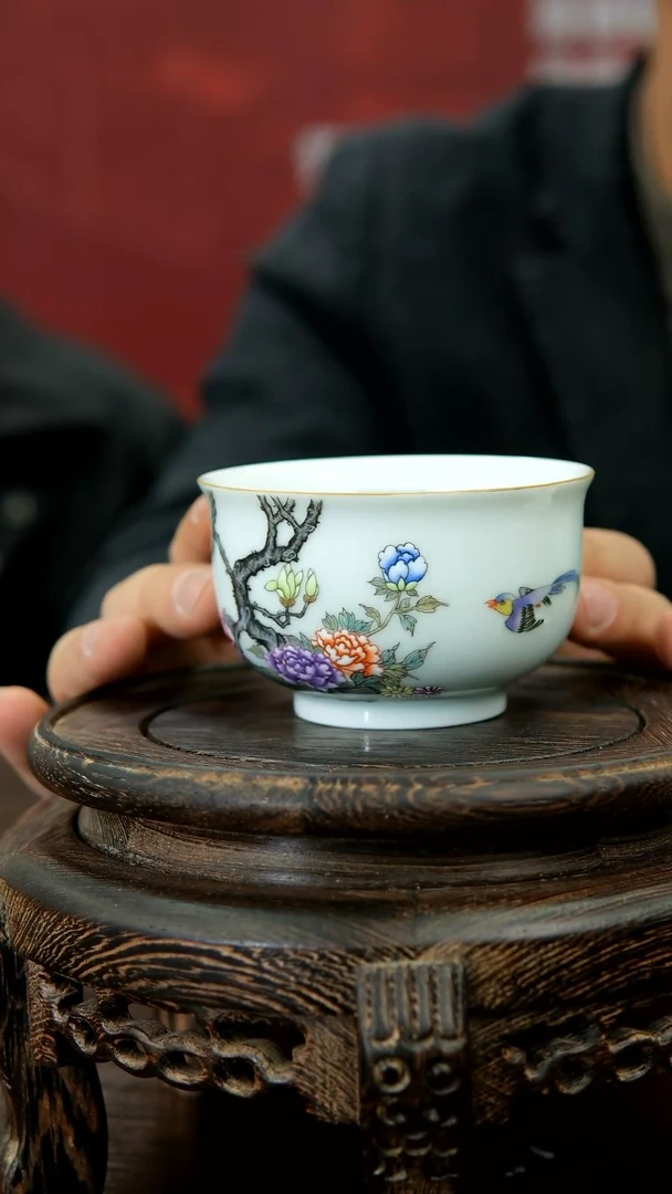 【闪购商品】005函夏非遗朱剑辉牡丹花卉炉式杯