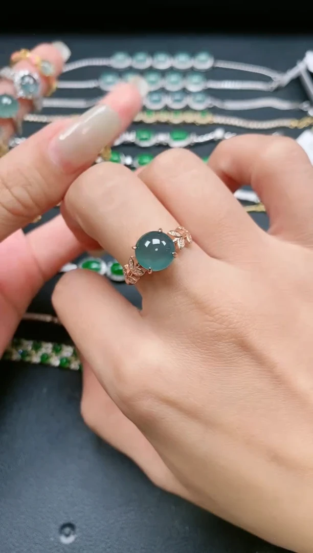 翡翠戒指银S925镶嵌11111