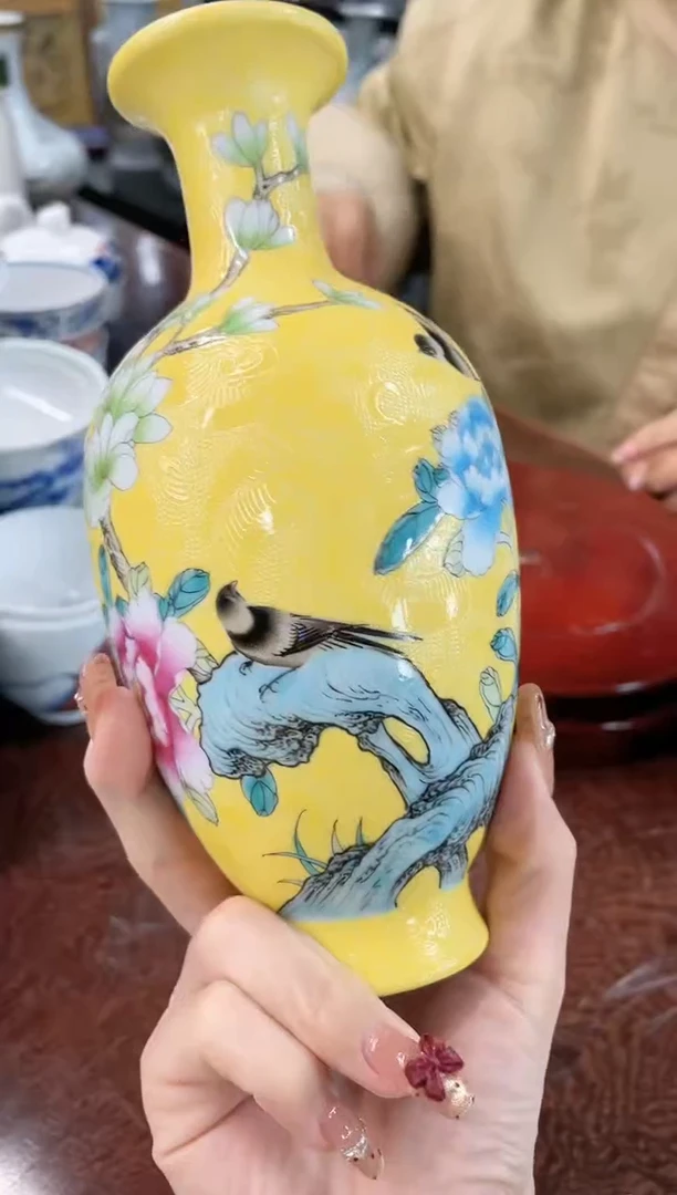 【闪购商品】036景德镇陶瓷供应链扒花花鸟赏瓶