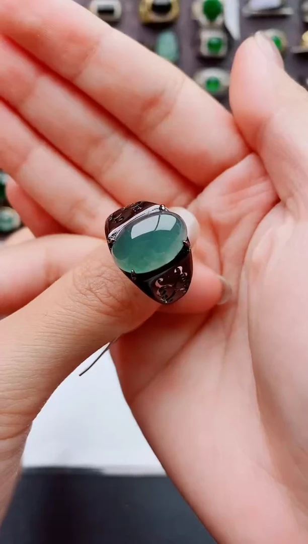 未镶嵌戒指翡翠天然翡翠男戒
