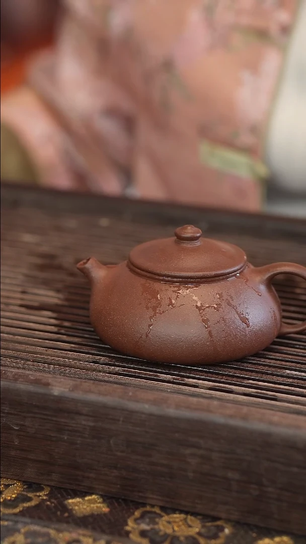 茶壶紫砂寒江 18目 紫泥 半手工 180cc