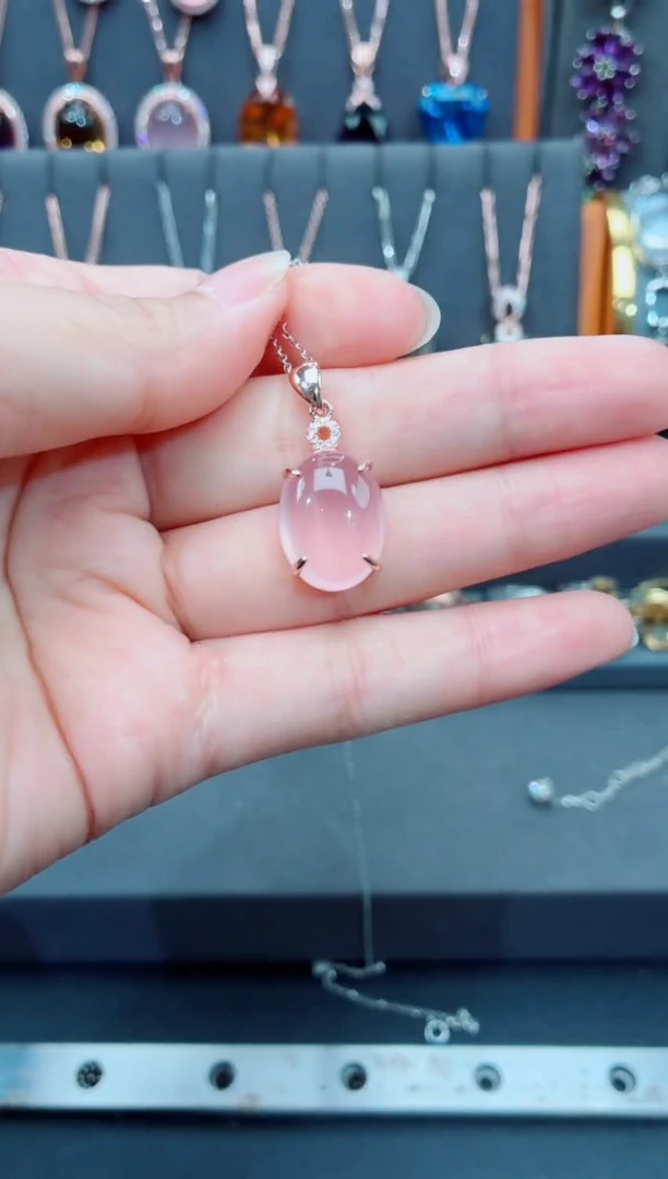 银S925镶嵌吊坠(不含链)水晶水晶吊坠（不含链） B货