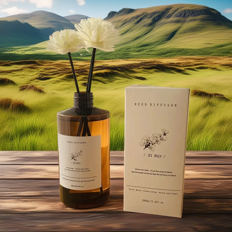 室内白茶空气清新香薰卧室无火香氛260ml装大容量补充液香薰精油2