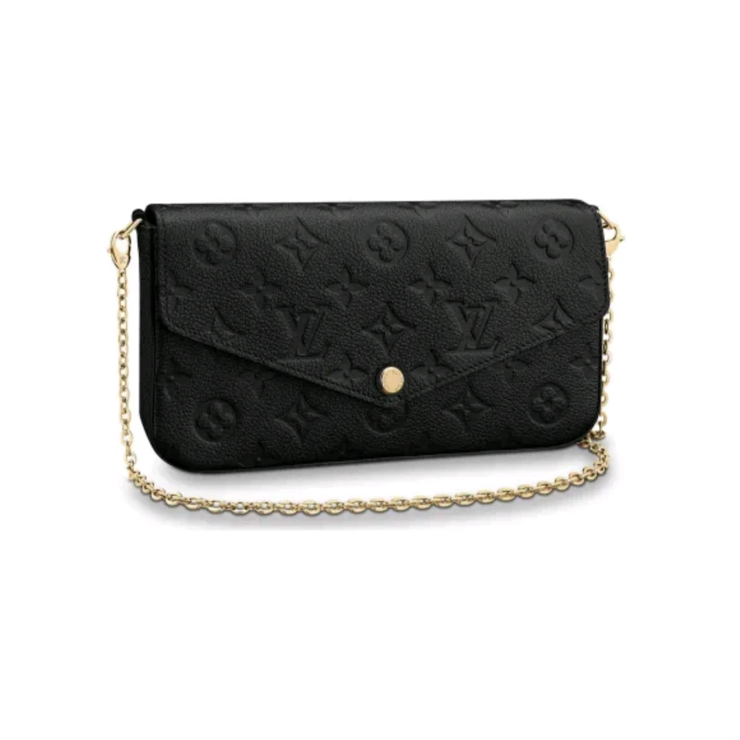 95新 LouisVuitton/路易威登 lv黑老花三合一链条单肩包 12894300