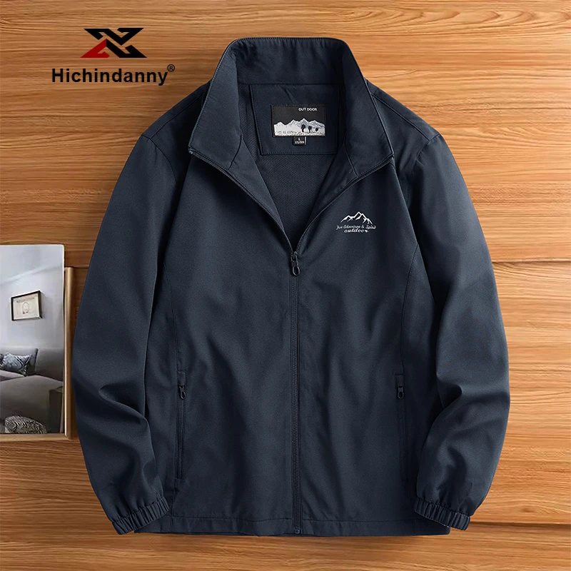 HICHIN立领休闲夹克男士春秋季运动茄克外套户外防风宽松冲锋衣