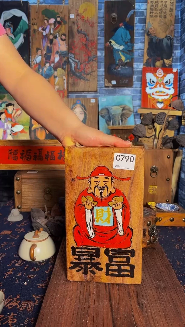 风化老门板丙烯画