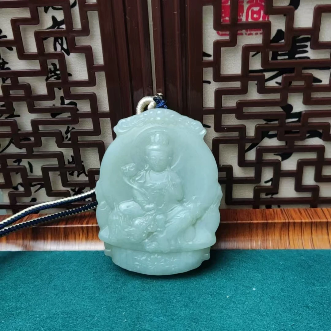和田玉文殊菩萨吊坠（兔）0627