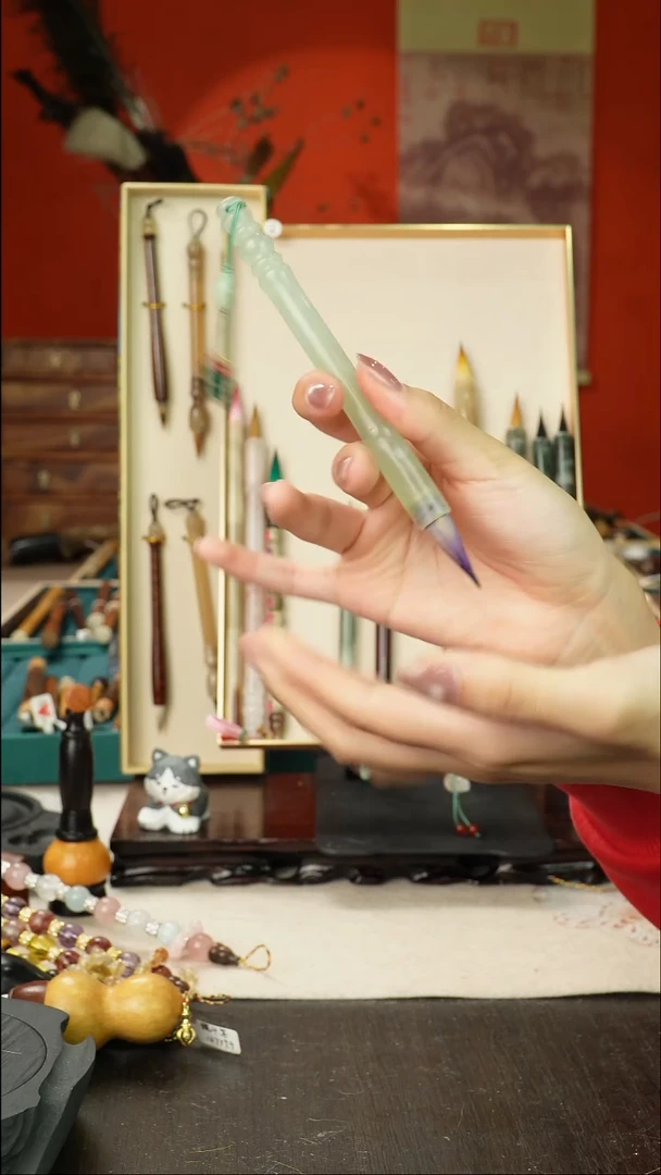 4号孤品高货毛笔链接 清水试笔 蘸墨不退