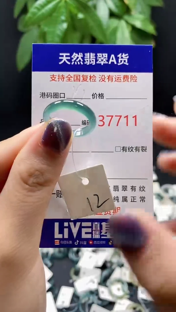翡翠戒指未镶嵌天然翡翠戒圈7711