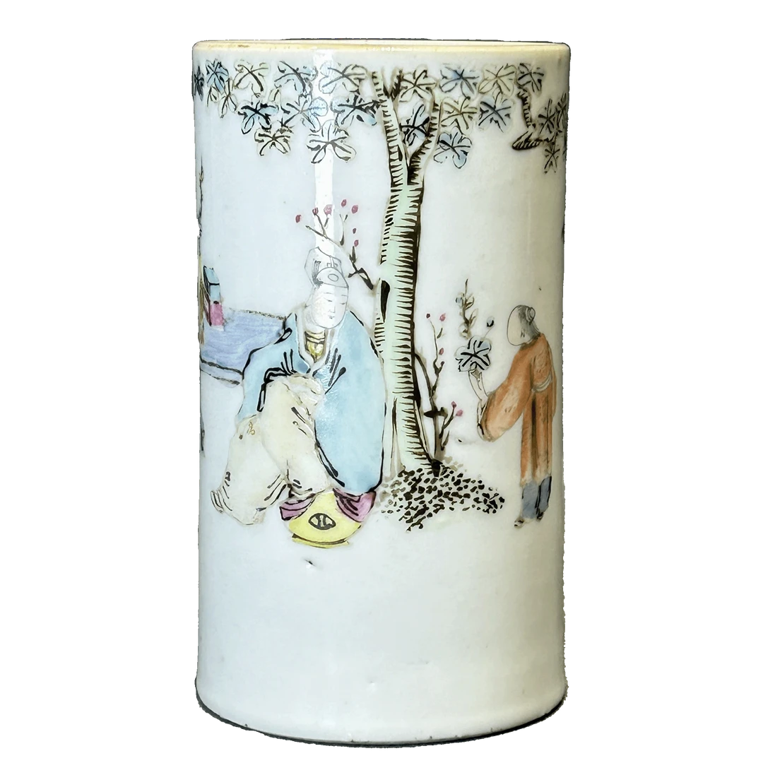 25030319x粉彩蟾宫折桂笔筒