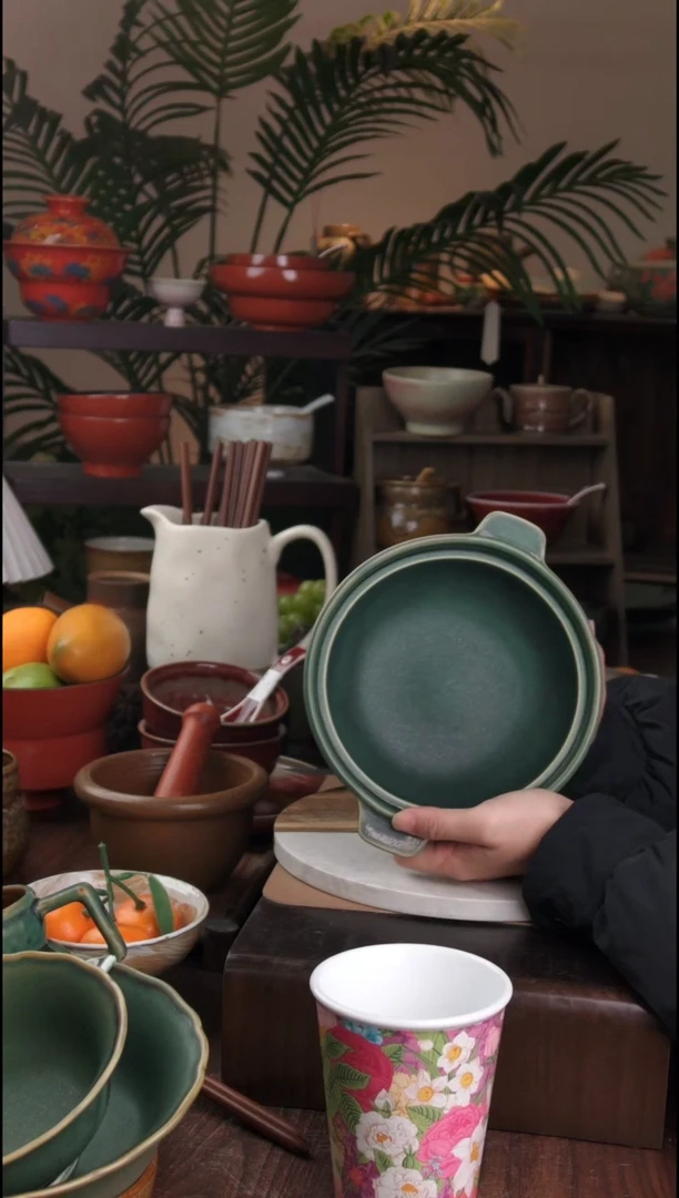 碗微瑕景德镇手工高温餐具小双耳