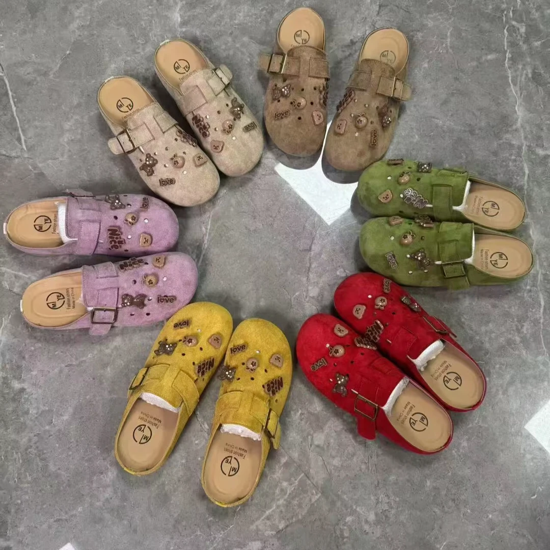 【啄木鸟】厚底勃肯鞋包头半拖鞋女夏季外穿一脚蹬洞洞鞋凉拖鞋-Q