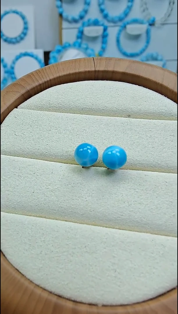 未镶嵌针钠钙石（海纹石）耳饰b****安多样性发一