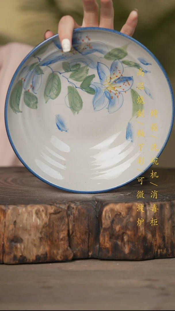 瓷片景德镇高温釉下彩可微波烤箱洗碗机