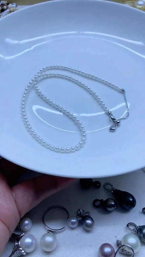项链未镶嵌淡水珍珠3-4MM