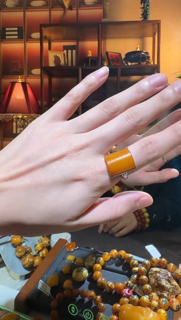 蜜蜡颈饰银S925镶嵌7524天然蜜蜡珠宝奇石