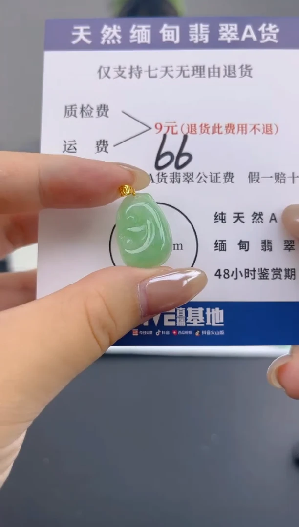 颈饰18K金镶嵌翡翠天然A货翡翠