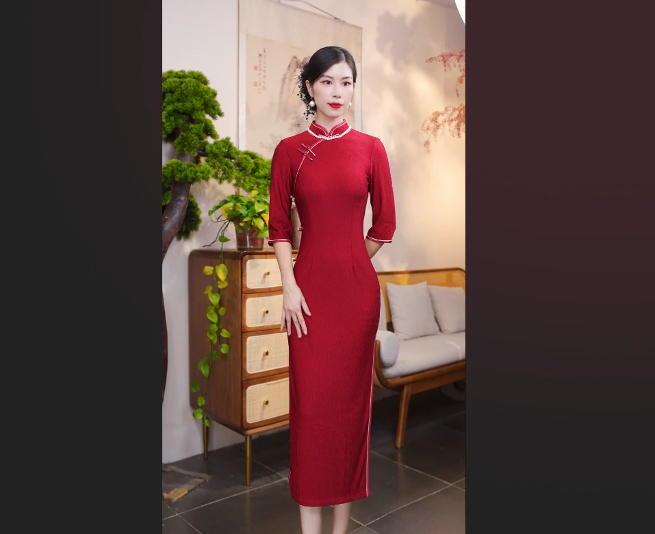 虹婉  2025清凉旗袍气质日常优雅修身显瘦中国风旗袍夏季