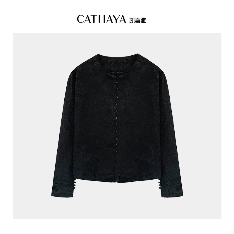 CATHAYA/凯喜雅新中式国风提花长袖上衣ZZKWFWJL005