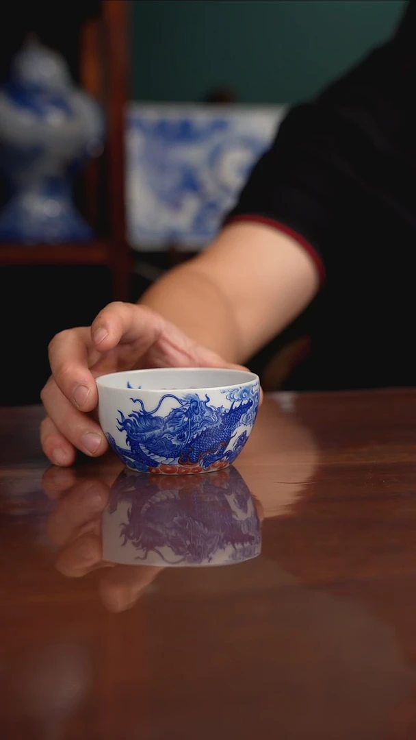 自成堂柴窑青花釉里红