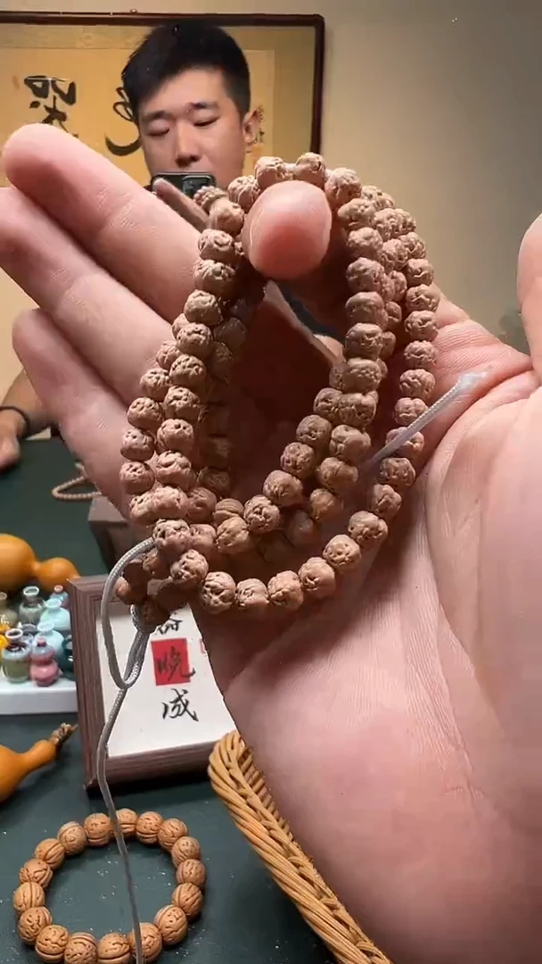 金刚菩提手串6mm+原皮原色原桩佛手多圈