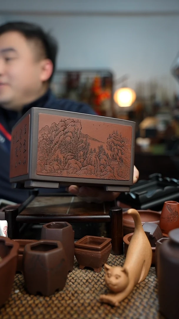 紫砂花盆日*長木軒精品紫砂