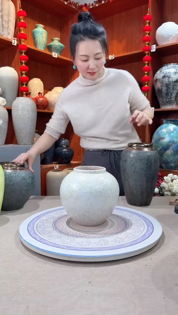 【闪购商品】瓶陶瓷花瓶 无花 茶白小号