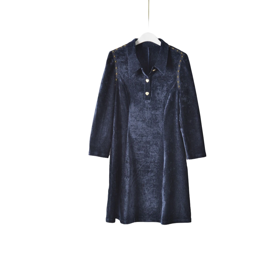 GPC4【专柜捡漏】大码时尚女装QAC-连衣裙3690-深蓝小两码