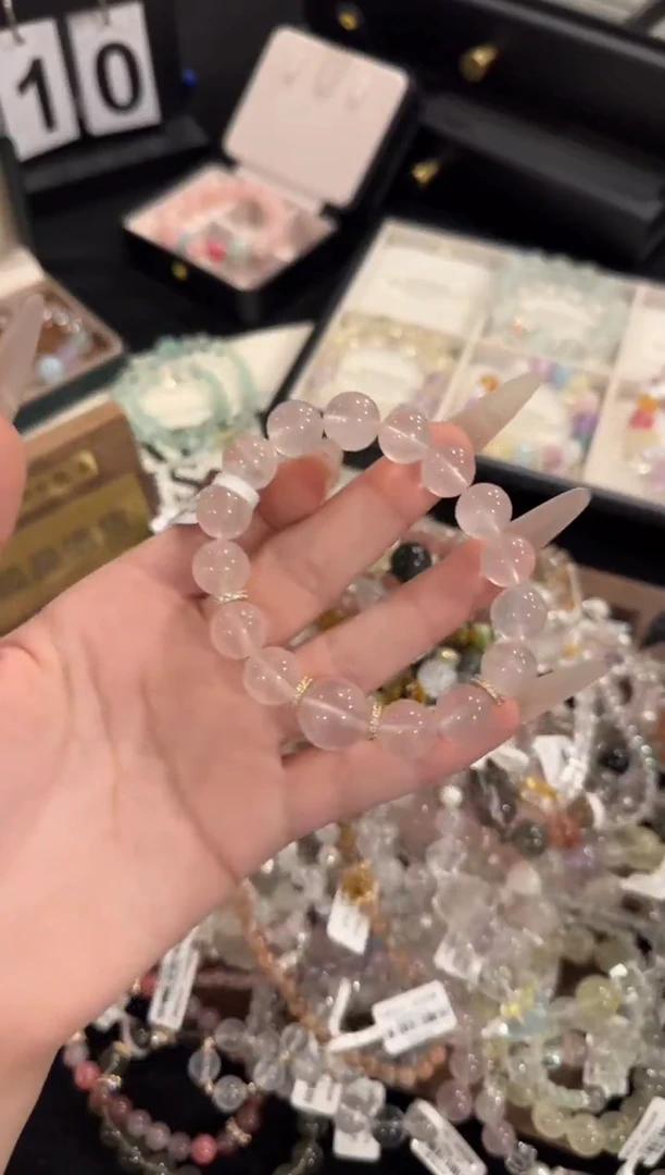 水晶手链合金粉水晶x2294