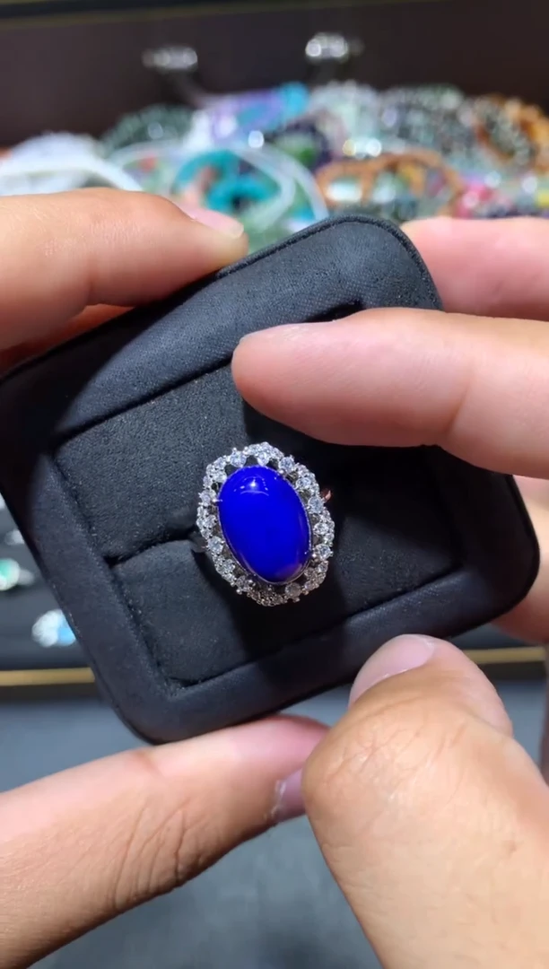 青金石未镶嵌戒指Q17【多样性发其一】