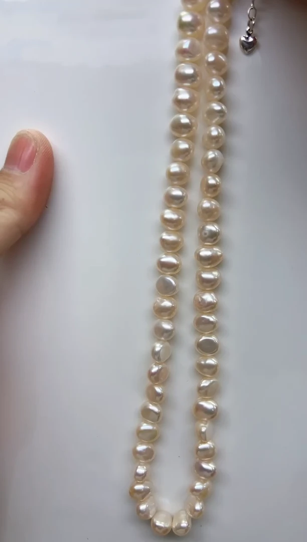 项链未镶嵌淡水珍珠淡粉巴洛克8-9mm