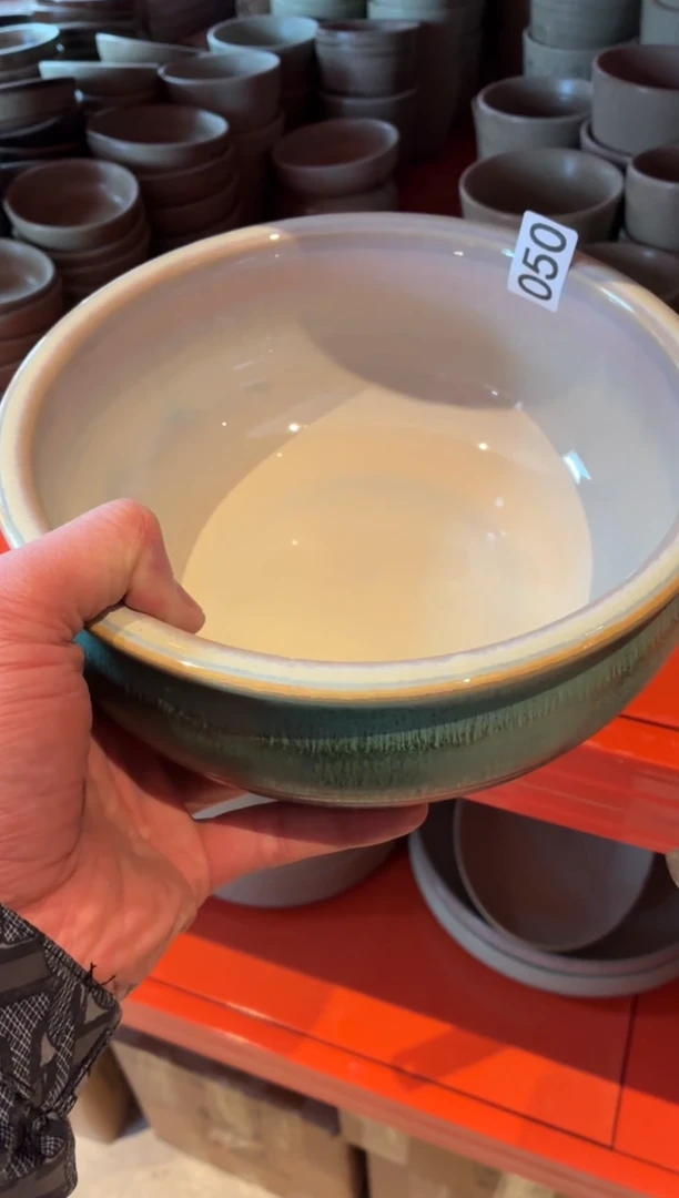 瓷片@**✨50微瑕外绿内霞光大缸1个