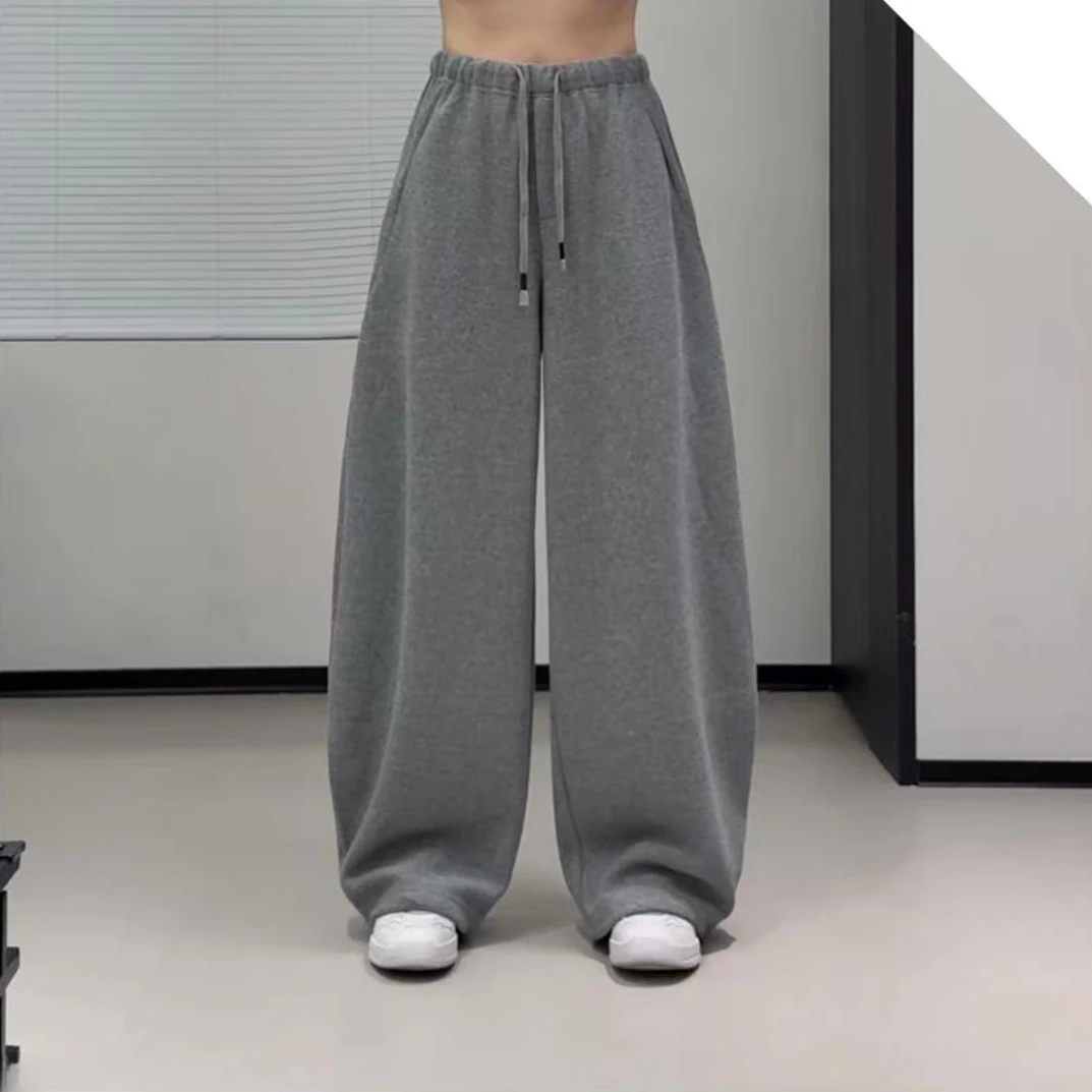 【米米服饰】秋冬厚款“绵羊毛”阔腿宽松休闲风卫裤 2502-325