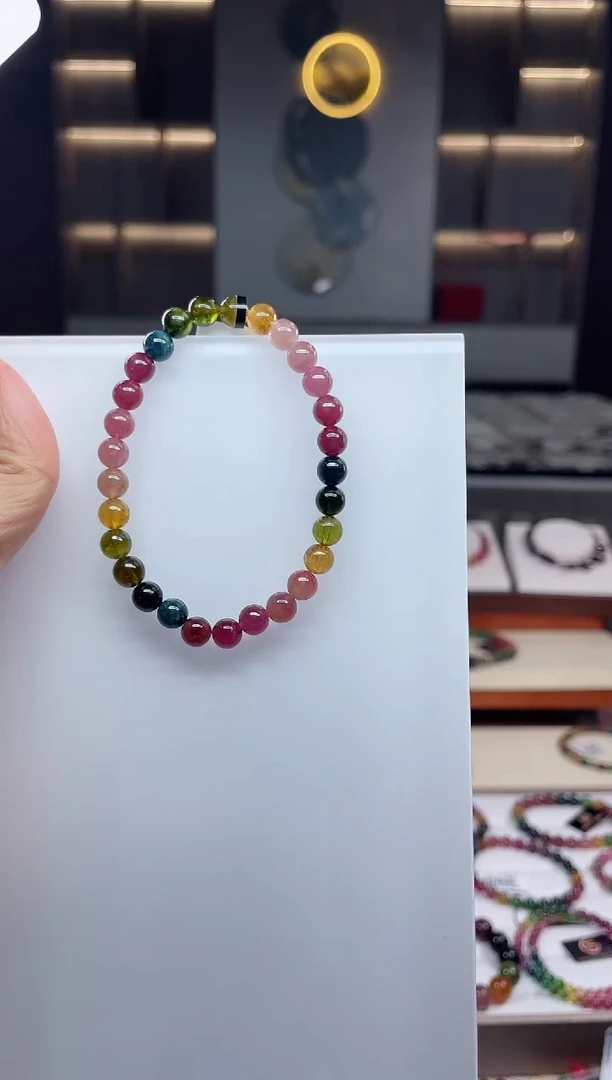 未镶嵌单圈手串6mm+碧玺（多样性发一条）Q