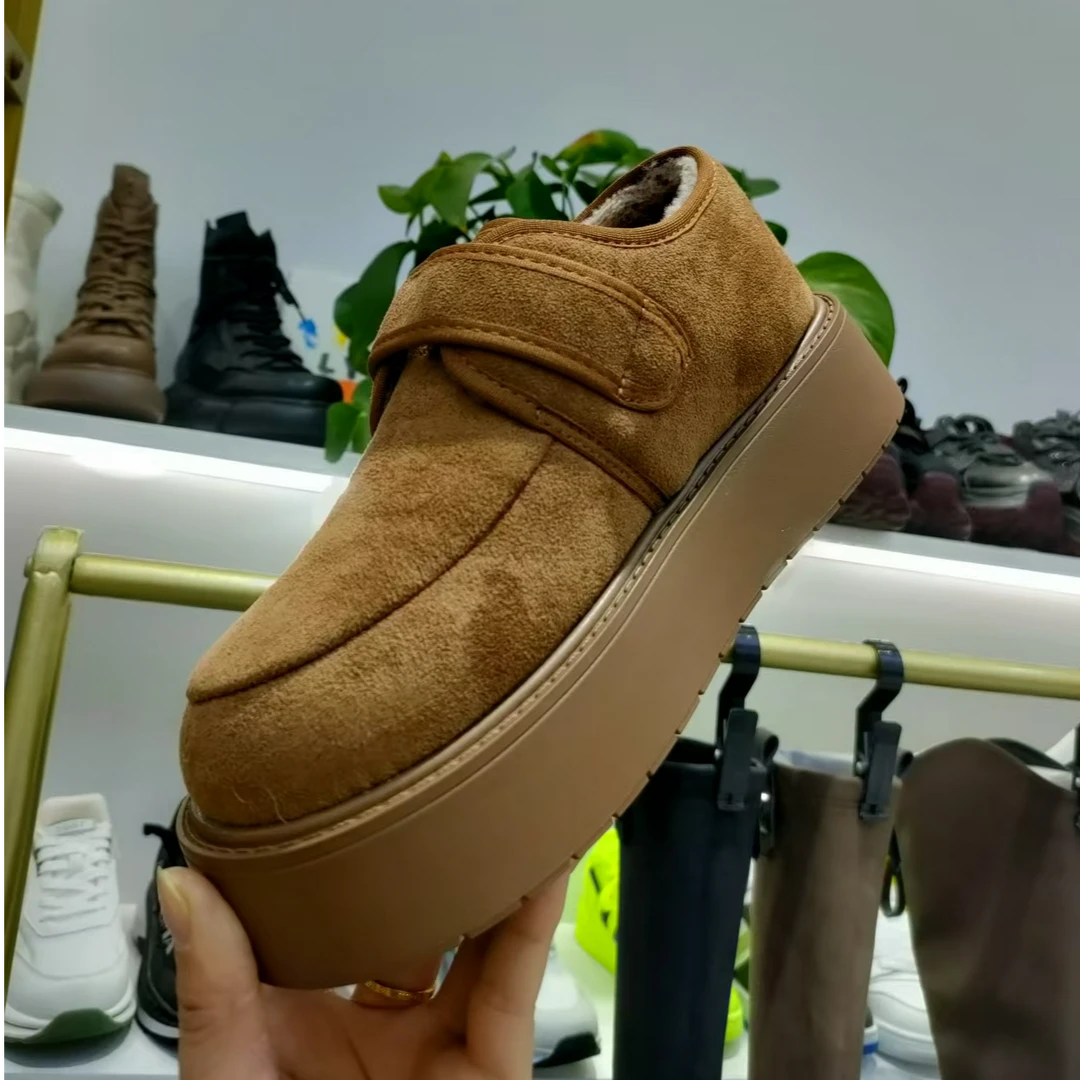 XD魔术贴厚底加绒低帮勃肯鞋901-9