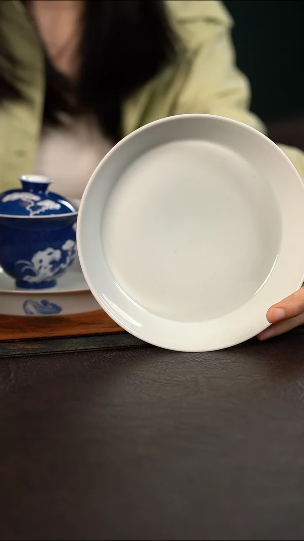 杯HLX陶瓷素胎壶承  随机